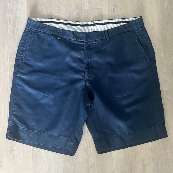 Brooks Brothers Bemuda Short Mens Sz 42 Blue Baird McNutt Linen Blend Preppy - Picture 1 of 6